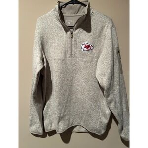 Antigua Kansas City Chiefs Quarter Zip Fleece Pullover Men's Size Medium